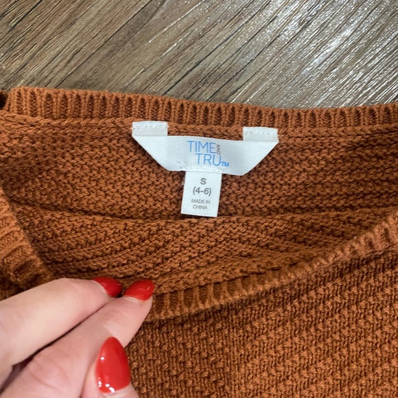 Knit Time and True Short Sleeve Top - Burnt Orange/Brown - Picture 3 of 3